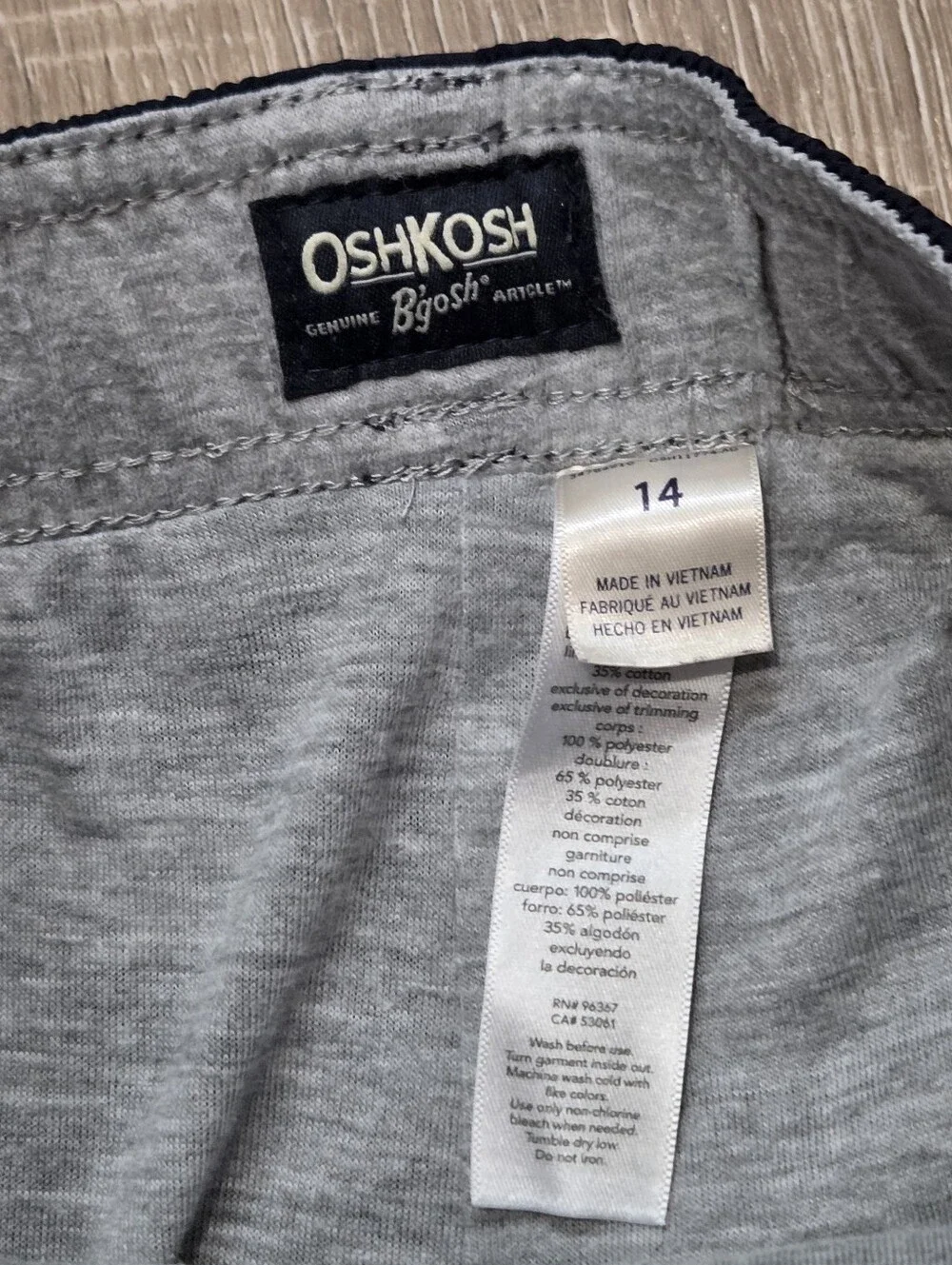 Lot Of 2 Osh Kosh Athletic Boy's Pre-owned Jersey Lined Track Pants Blue Size 14